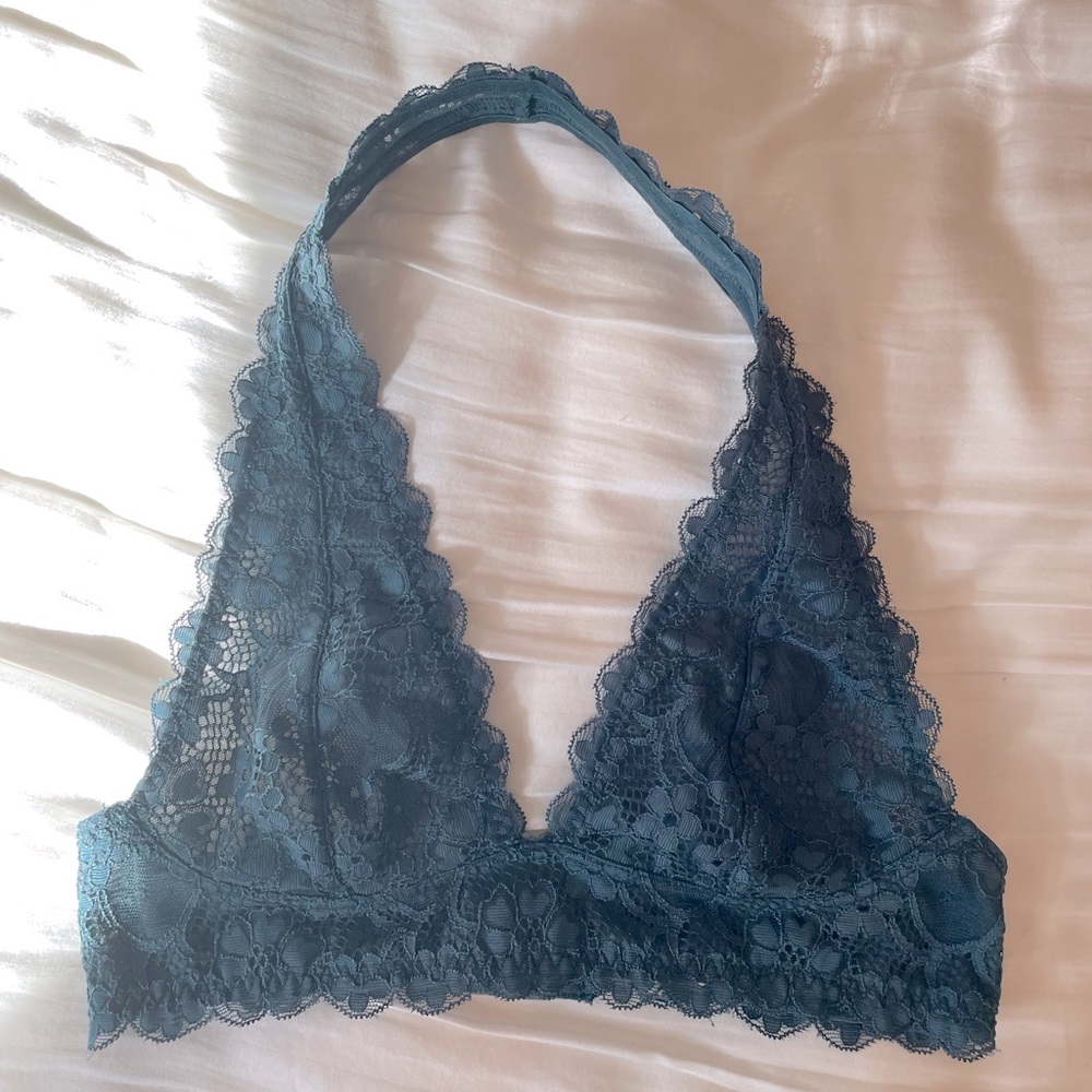 Intimately Free People Green Lace Halter Bralette - Small